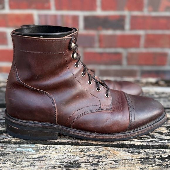 Thursday Boot Co. Heritage Captain Sz 10 BrownLeather Lace Up Cap Toe Classic